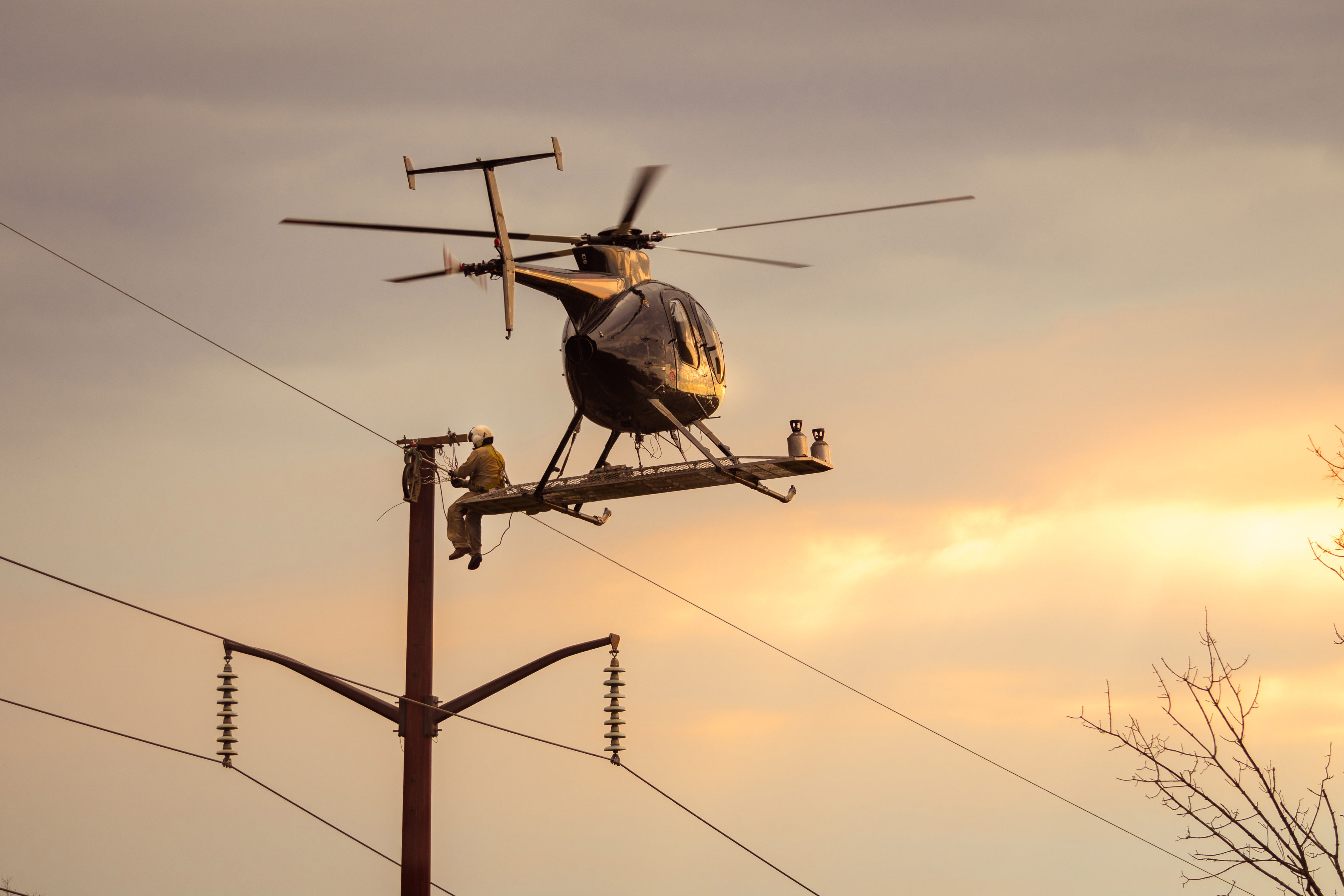 Fort Smith Helicopter Pole Setting