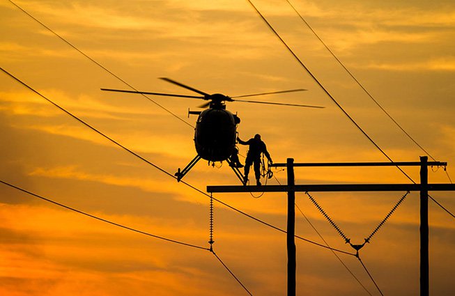 Arkansas Transmission Line Construction Helicopters